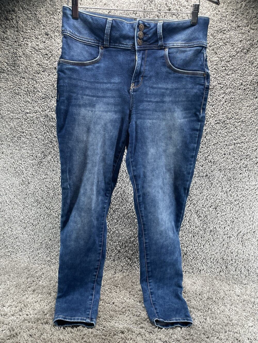 Womens Wallflower Jeans The Sassy High Rise Jeggings Size 11 Button Zipper